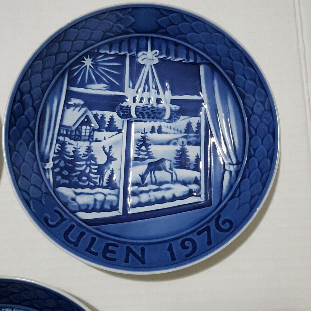 Lot 3 Grande Porcelain of Copenhagen Christmas Plates 1975 1976 1978 Denmark Jul - Picture 3 of 7